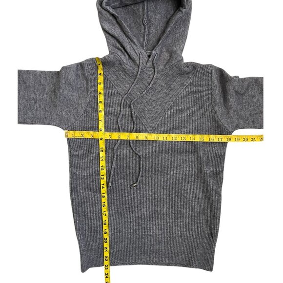 S. Christina 100% Cashmere Knit Hoodie Sweater S/M Gray or Black Soft Pullover - Picture 12 of 12